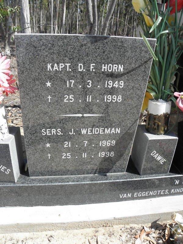 HORN D.F. 1949-1998 :: WEIDEMAN J. 1969-1998