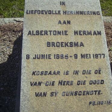 BROEKSMA Albertonie Herman 1895-1977
