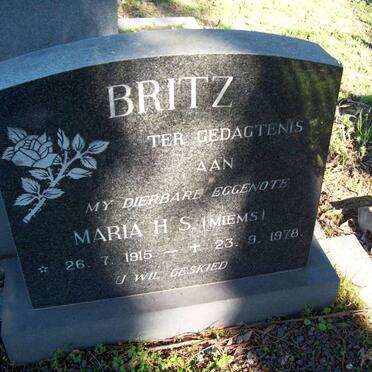 BRITZ Maria H.S. 1915-1978
