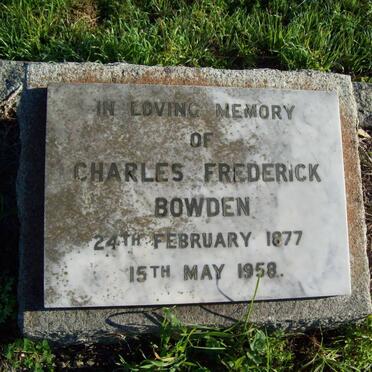 BOWDEN Charles Frederick 1877-1958