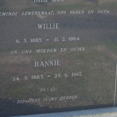 BOUWER Willie 1885-1964 &amp; Hannie 1885-1967