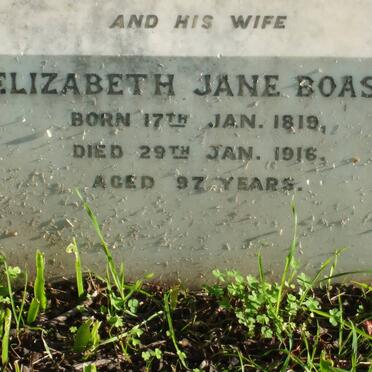 BOASE Henry 1815-1893 &amp; Elizabeth Jane 1819-1916