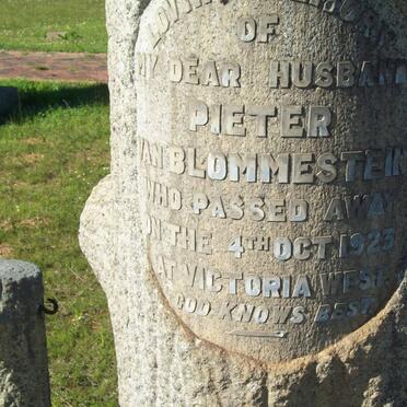 BLOMMESTEIN Pieter, van -1923