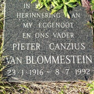 BLOMMESTEIN Pieter Canzius, van 1916-1992