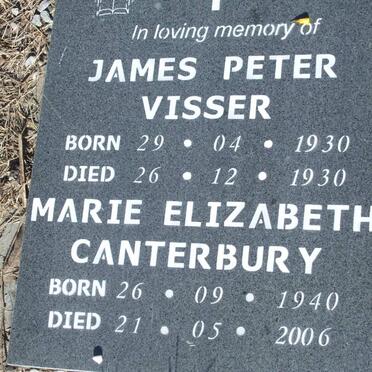 VISSER James Peter 1930-1930 :: CANTERBURY Marie Elizabeth 1940-2006