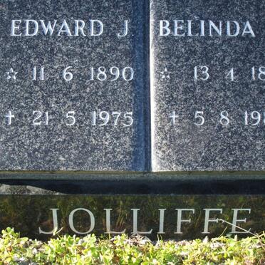 JOLLIFFE Edward J. 1890-1975 &amp; Belinda M. 1897-1988