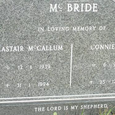 McBRIDE Alastair McCallum 1939-1994 &amp; Connie J. 1943-1991
