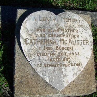 McALISTER Catherina nee BURGER -1938