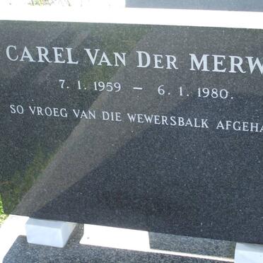 MERWE Carel, van der 1959-1980