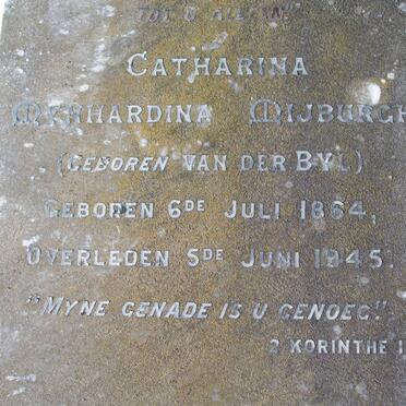 MIJBURGH Catherina Mynhardina nee VAN DER BYL 1864-1945