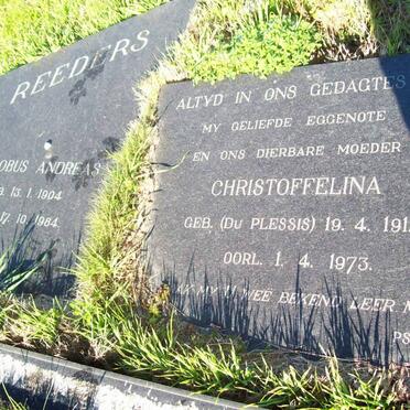 REEDERS Jacobus Andreas 1904-1984 &amp; Christoffelina DU PLESSIS 1912-1973