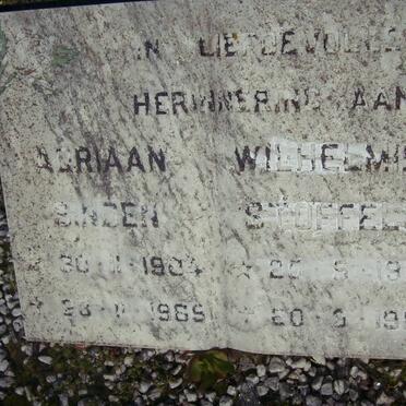 SINDEN  Adriaan 1904-1989 :: STOFFELS  Wilhelmina 1929-1988