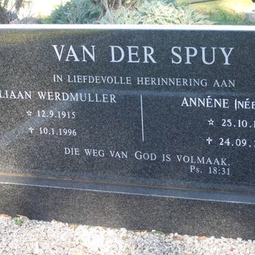 SPUY Juliaan Werdmuller, van der 1915-1996 &amp; Annene KNIPE 1925-2007
