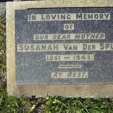 SPUY Susanah, van der 1851-1943