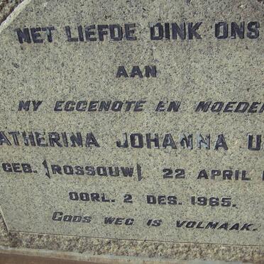 URTEL Catherina Johanna nee ROSSOUW 1906-1965