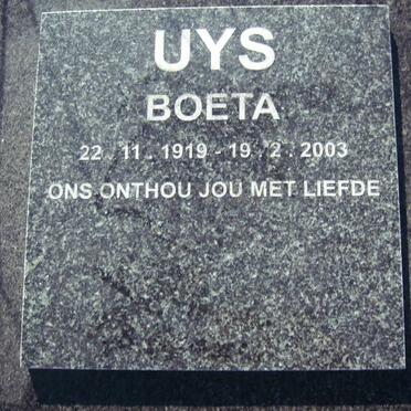 UYS Boeta 1919-2003