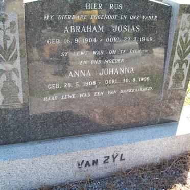 ZYL Abraham Josias, van 1904-1949 &amp; Anna Johanna 1908-1996