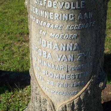 ZYL Johanna Jacoba, van formerly VAN BLOMMESTEIN nee MINNAAR -1944