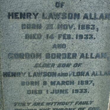 ALLAN Henry Lawson 1863-1933 :: ALLAN Gordon Border 1897-1933