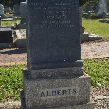 ALBERTS Francina J. 1905-1955