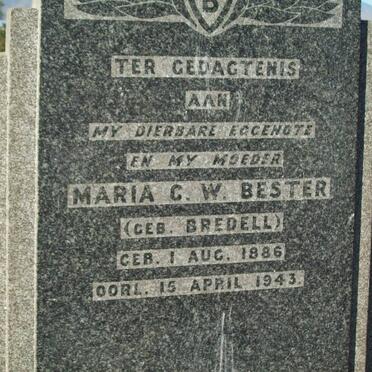 BESTER Maria C.W. nee BREDELL 1886-1943