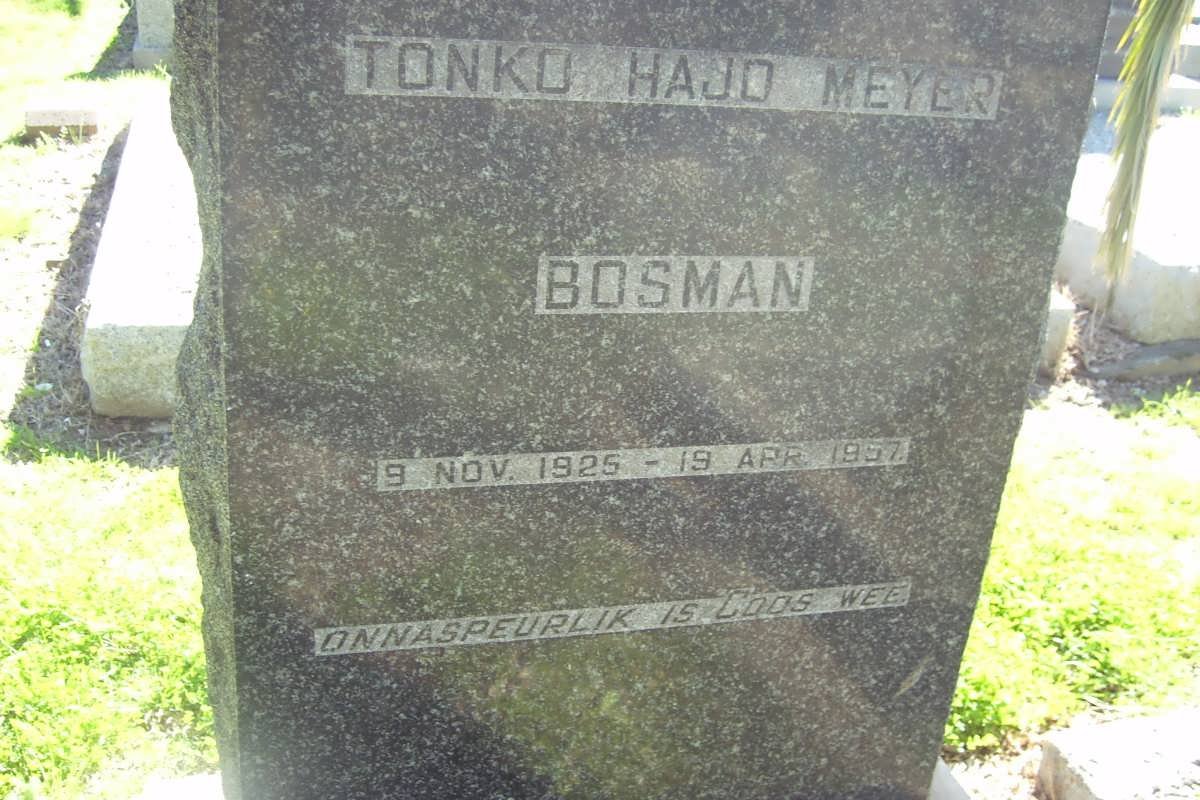 BOSMAN Tonko Hajo Meyer 1925-1957