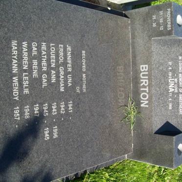 BURTON Una 1912-1998 :: BURTON Jennifer Una 1941