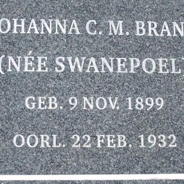 BRAND Anna C.M. nee SWANEPOEL 1899-1932