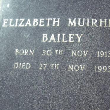 BAILEY Elizabeth Muirhead 1913-1993