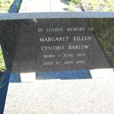 BARLOW Margaret Eileen Cynthia 1907-1980