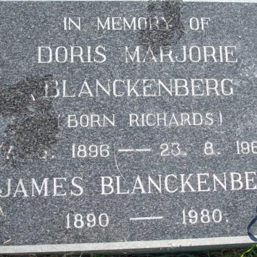 BLANCKENBERG James 1890-1980 &amp; Doris Marjorie RICHARDS 1896-1969