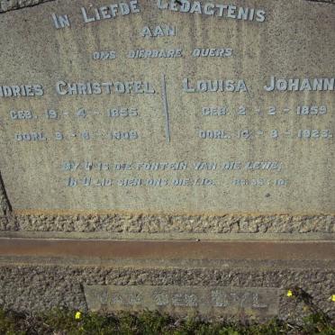 BYL Andries Christofel, van der 1855-1909 &amp; Louisa Johanna 1859-1923