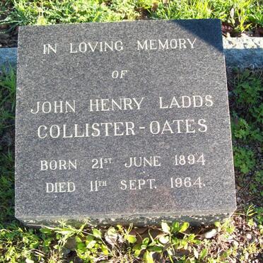 COLLISTER-OATES John Henry Ladds 1894-1964
