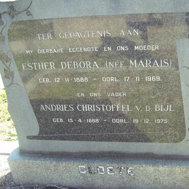 CLOETE Andries Christoffel v.d. Bijl 1888-1975 &amp; Esther Debora MARAIS 1888-1968