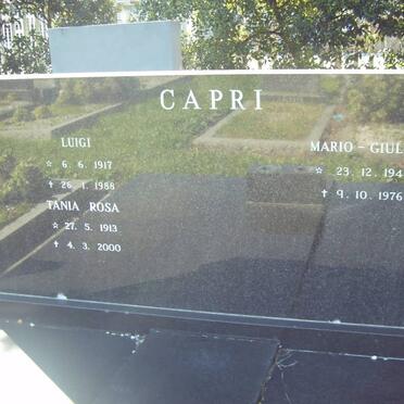 CAPRI Luigi 1917-1988 &amp; Tania Rosa 1913-2000 :: CAPRI Mario Giglio 1948-1976