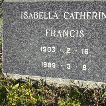 FRANCIS Isabella Catherina 1903-1989