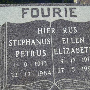 FOURIE Stephanus Petrus 1913-1984 &amp; Ellen Elizabeth 1911-1995