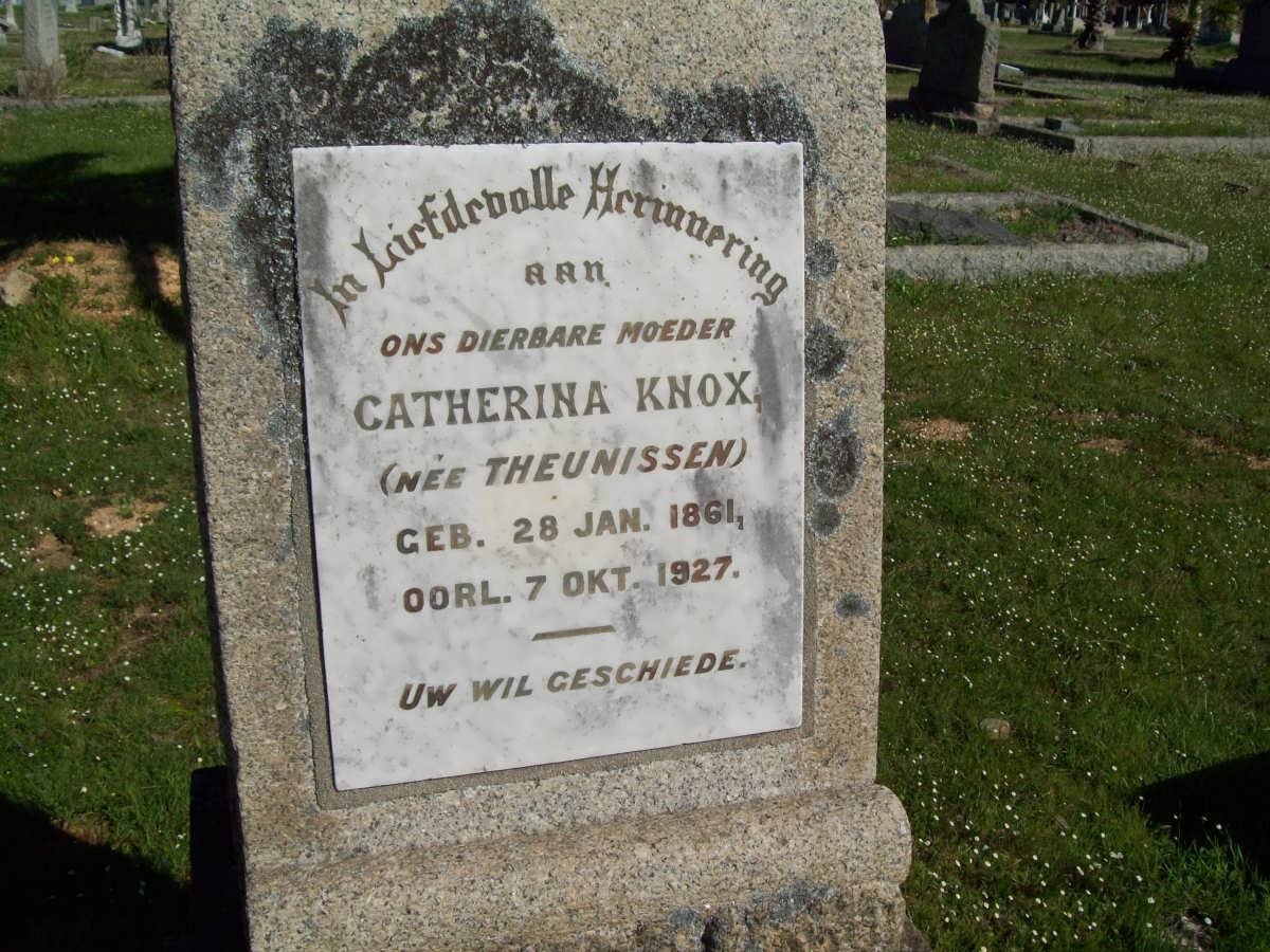 KNOX Catherina nee THEUNISSEN 1861-1927
