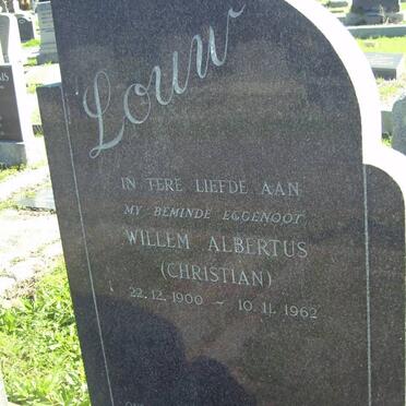 LOUW Willem Albertus 1900-19162
