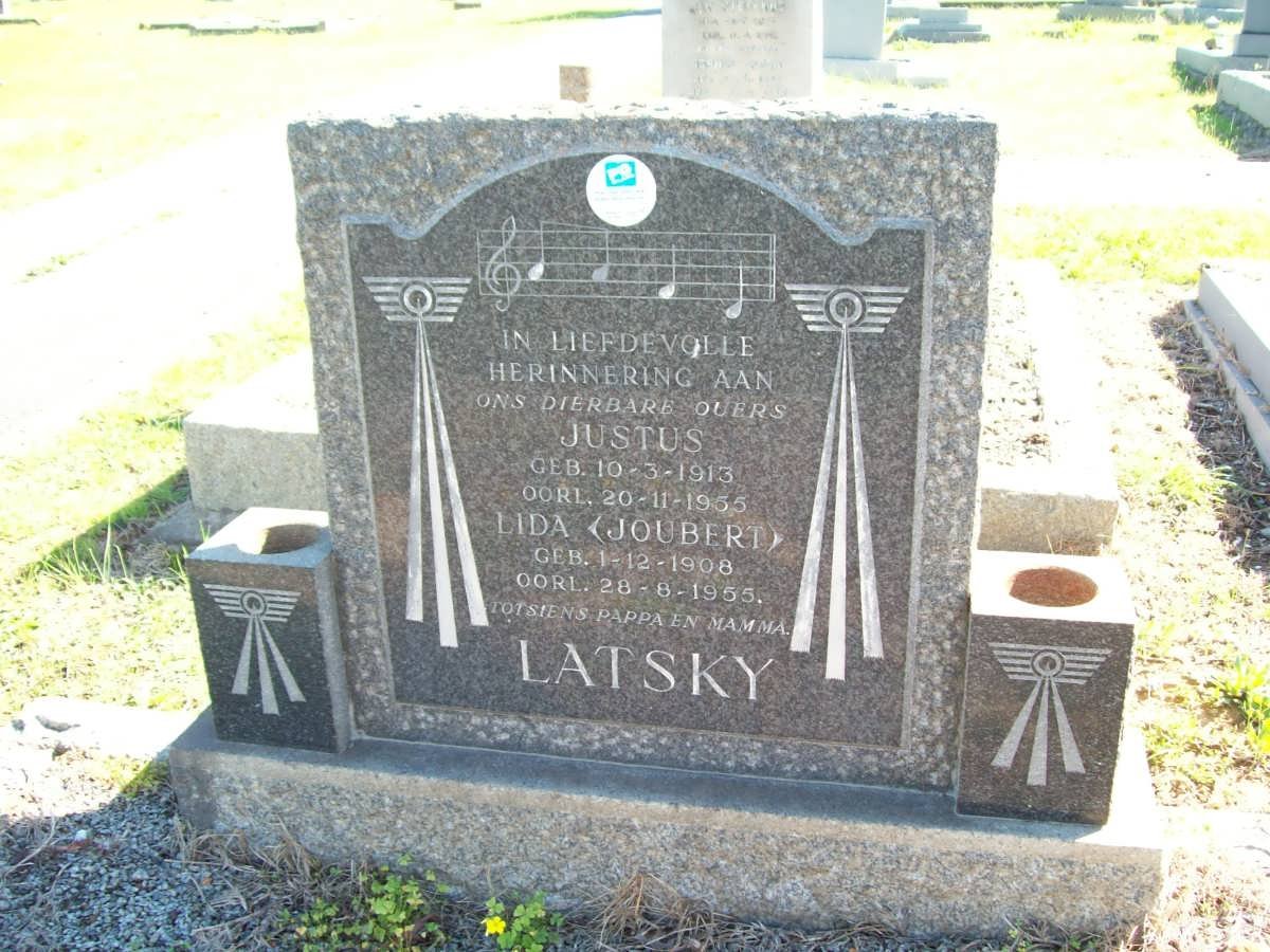 LATSKY Justus 1913-1955 &amp; Lida JOUBERT 1908-1955