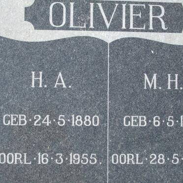 OLIVIER H.A. 1880-1955 &amp; M.A. 1881-1974