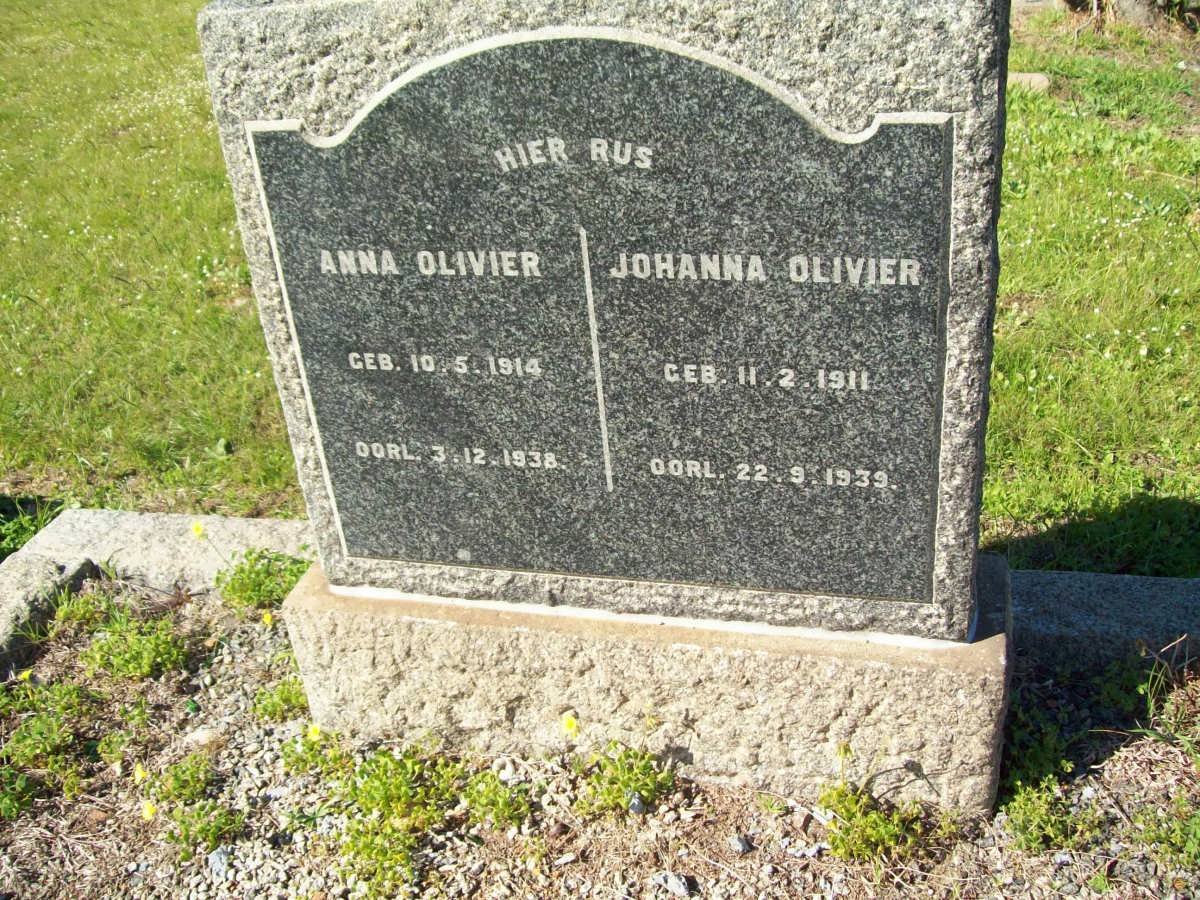 OLIVIER Anna 1914-1938 :: OLIVIER Johanna 1911-1939