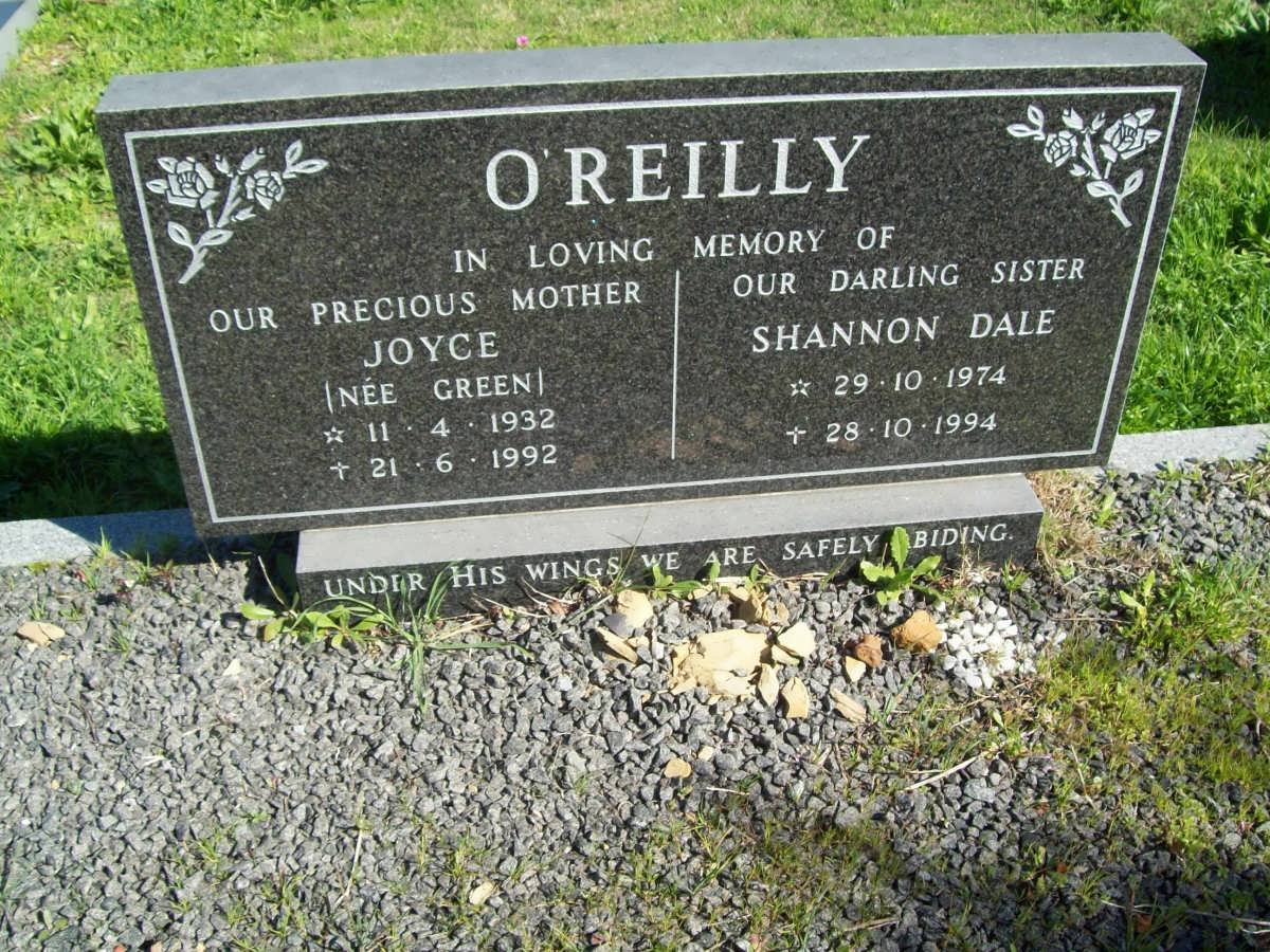 O'REILLY Joyce nee GREEN 1932-1992 :: O'REILLY Shannon Dale 1974-1994