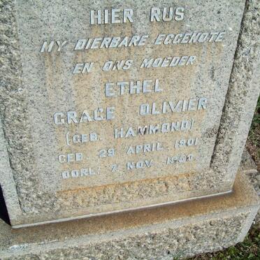 OLIVIER Ethel Grace nee HAMMOND 1909-1950