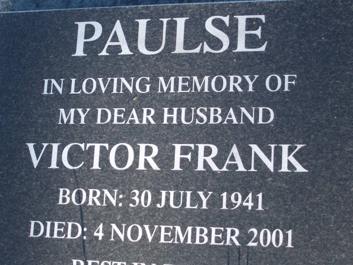 PAULSE Victor Frank 1941-2001