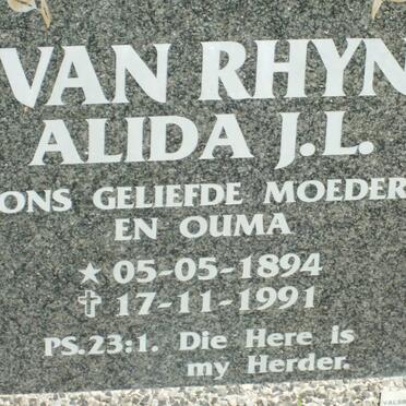 RHYN Alida J.L., van 1894-1991