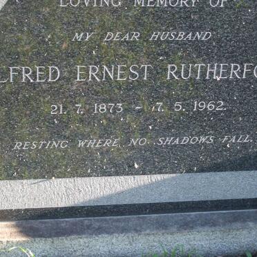 RUTHERFORD Alfred Ernest 1873-1962