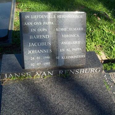 RENSBURG Barend Jacobus Johannes, Janse van 1946-1995