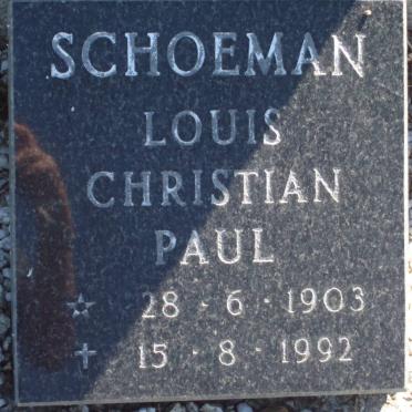 SCHOEMAN Louis Christian Paul 1903-1992
