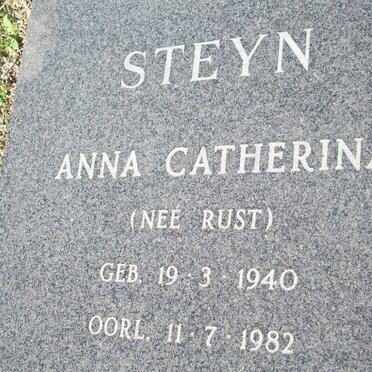 STEYN Anna Catherina nee RUST 1940-1982